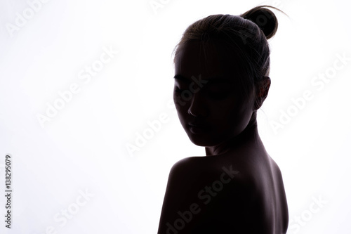 silhouette of beautiful young woman