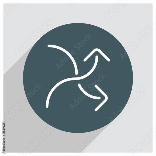 two way direction line vector icon