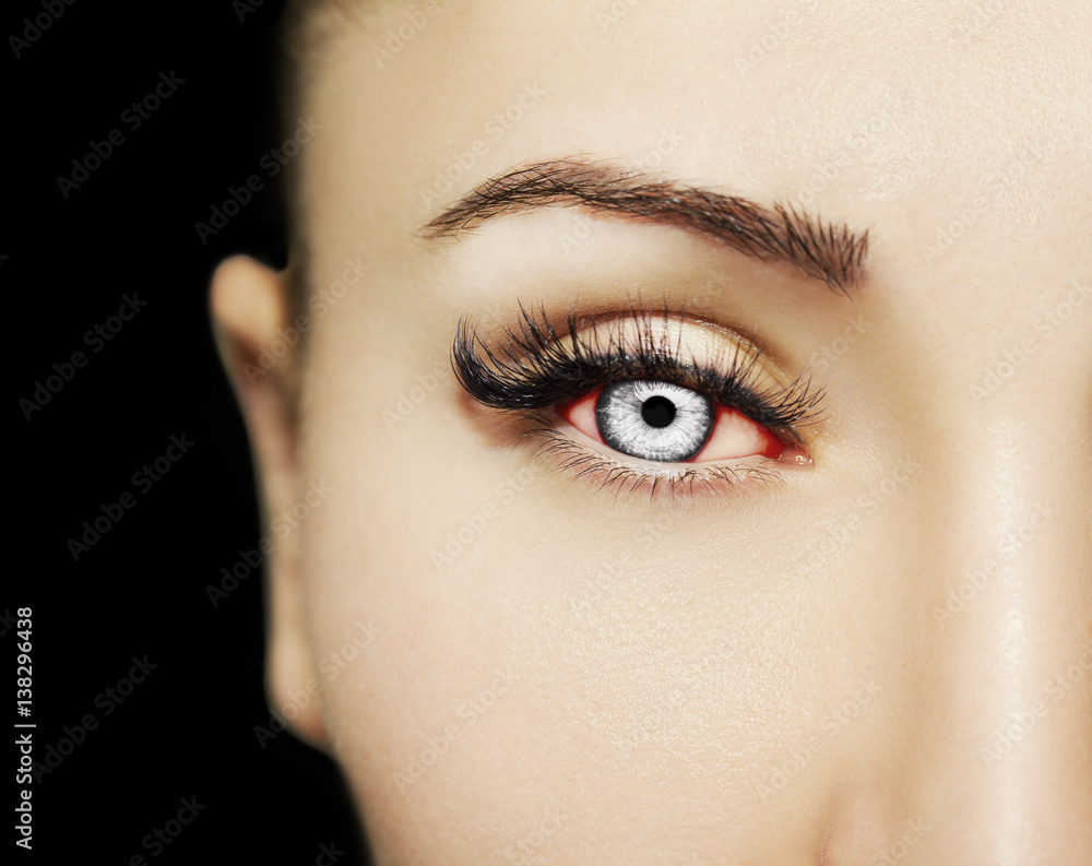 Naklejka premium A beautiful insightful look vampires woman's eye