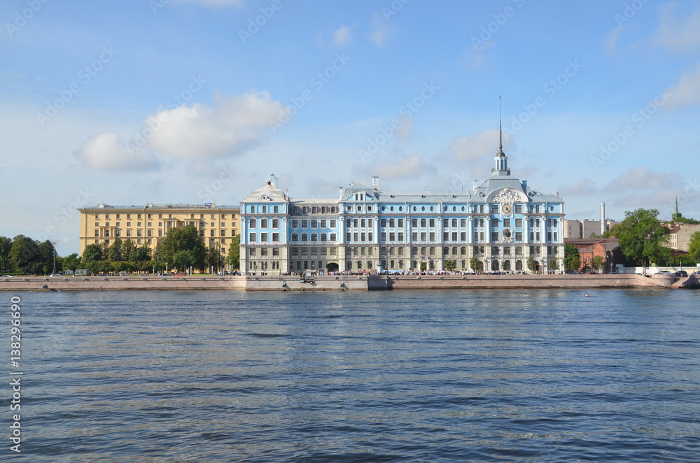Military-marine college by name of Nakhimov in St. Petersburg, Russia, built on Petrovskaya quay in 1910-1912, architect A. I. Dmitriev Military-marine college by name of Nakhimov in St. Petersburg, Russia, built on Petrovskaya quay in 1910-1912, architect A. I. Dmitriev