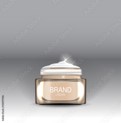 Face Cream Bottle Tube Template for Ads or Magazine Background. 