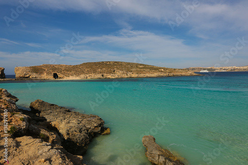 Seascape with beautiful blue water