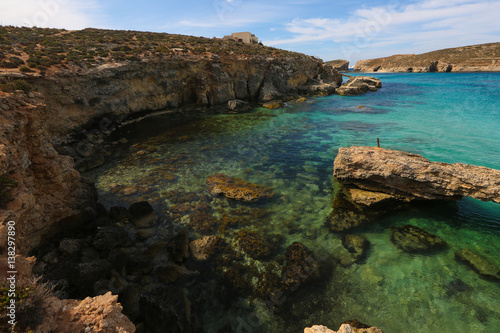 Seascape with beautiful blue water