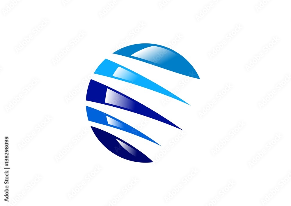 stripes sphere global elements modern logo sign, abstract twist lines