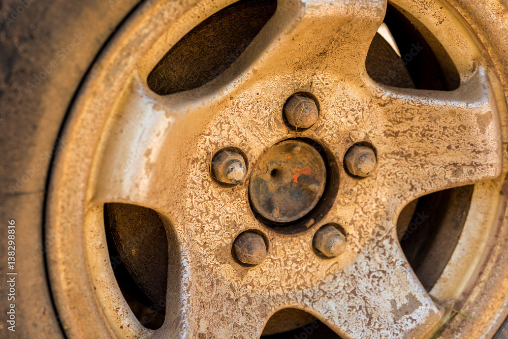 Wheel tire mess up with mud and dirt Wheel tire mess up with mud and dirt