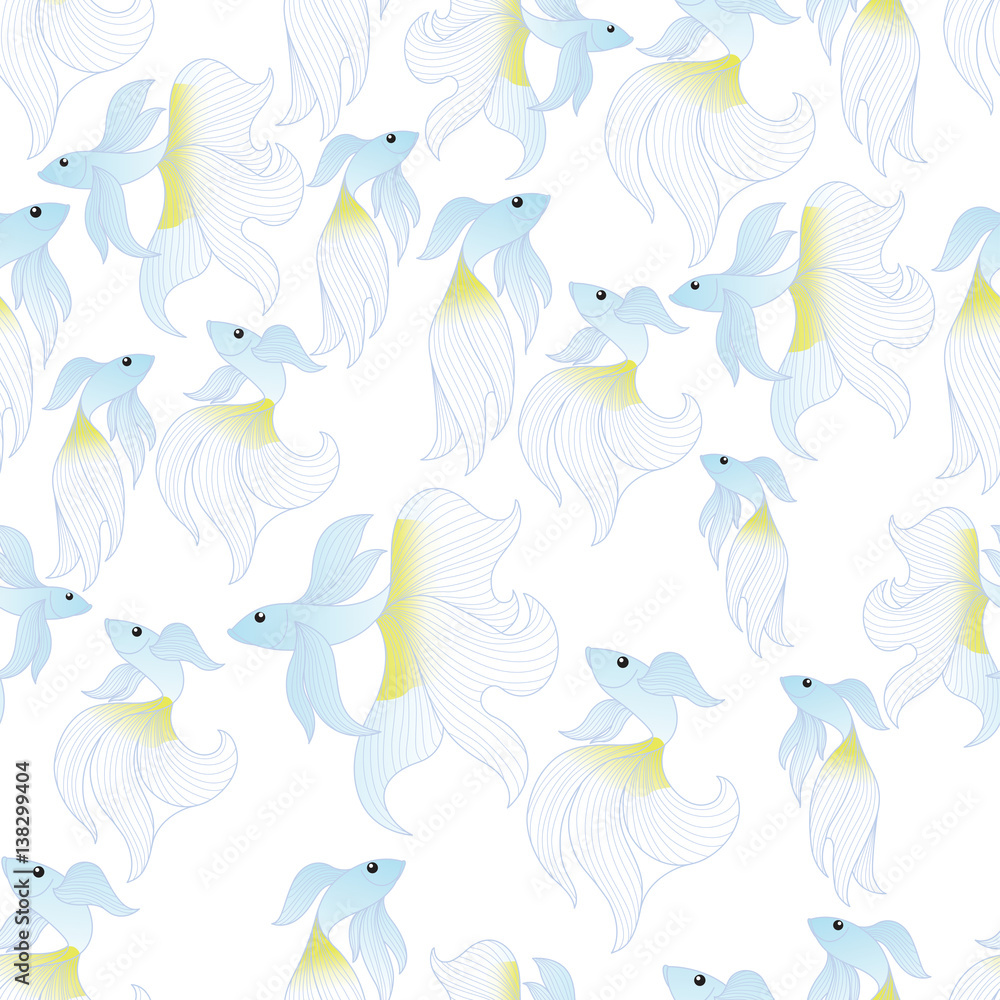 Betta fish pattern Seamless pattern background