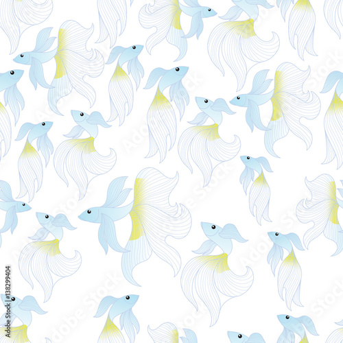 Betta fish pattern Seamless pattern background