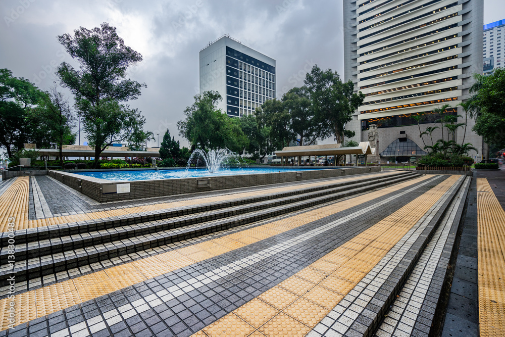 Fototapeta premium empty space front of modern business architecture in city of China.