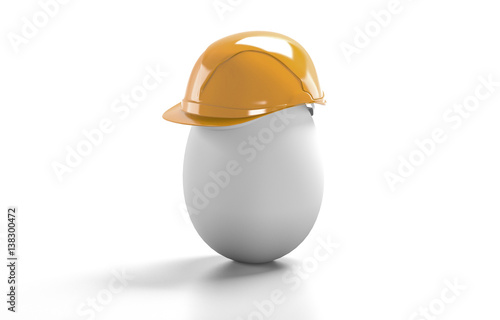 egg construction helmet, 3d render