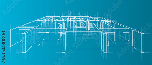 Model floor of apartment block. Vector