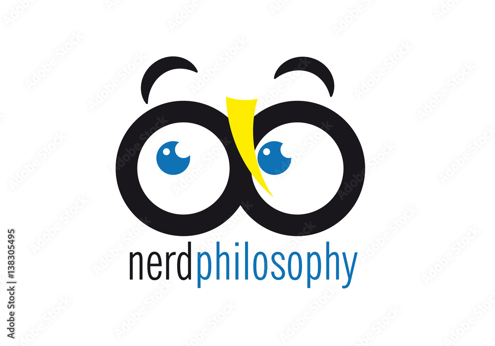 logo nerd con occhiali logo nerd con occhiali