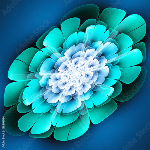 Space exotic flower. 3D surreal illustration. Sacred geometry. Mysterious psychedelic relaxation pattern. Fractal abstract texture. Digital artwork graphic astrology magic