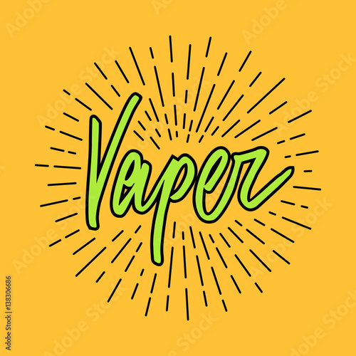 Vaper Lettering. Vector illustration