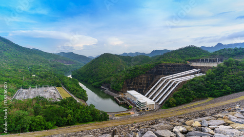 Scenery of Srinakharin dam , Kanchanaburi Province , Thailand