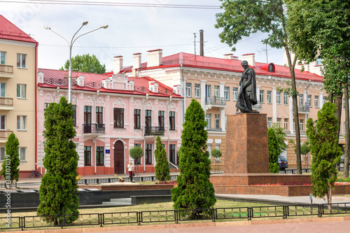 Gomel, Belarus - August 24, 2013: Monument to soldiers-liberators installed on Uprising Square in 1968.