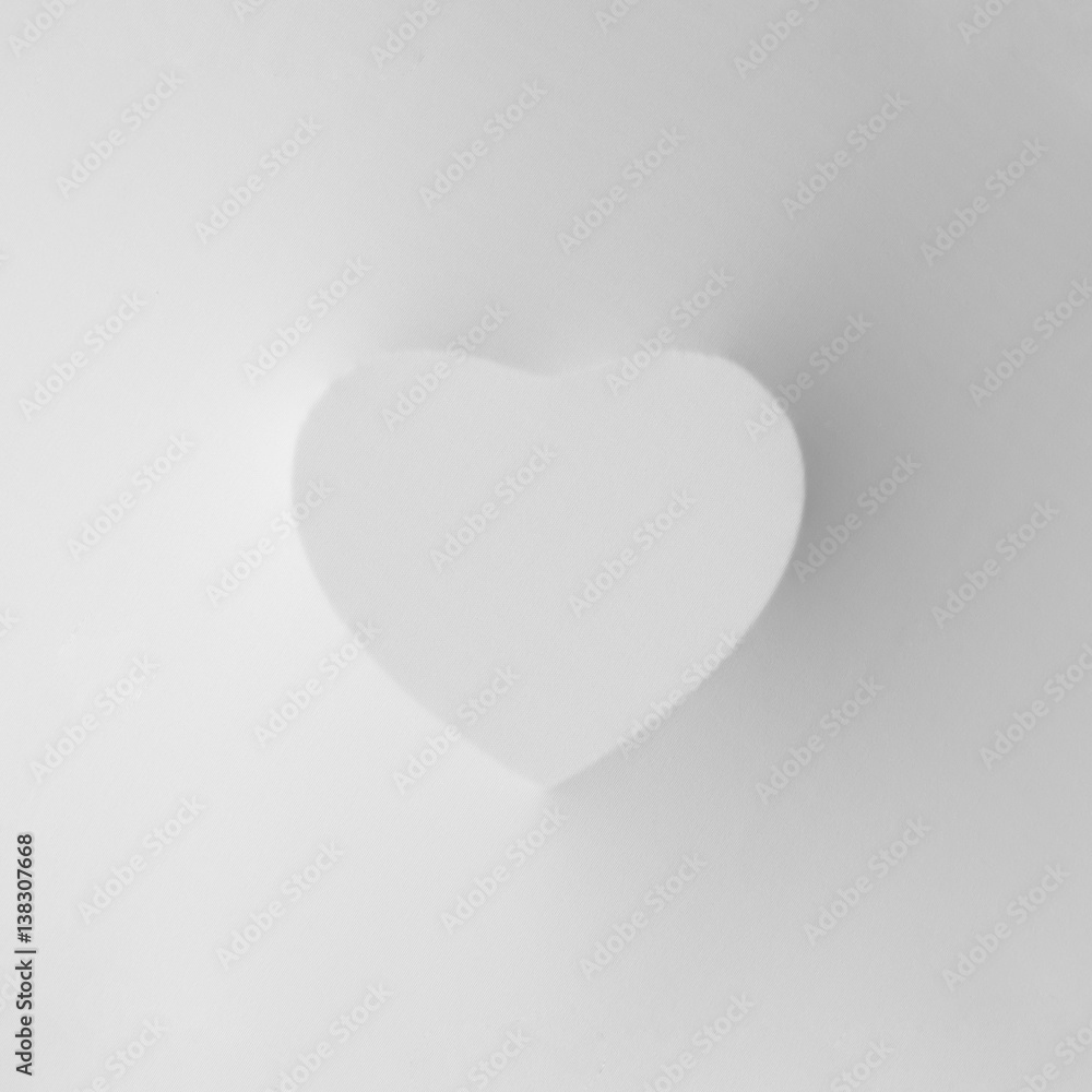 Heart shape with white cloth texture. Minimal concept. Flat lay Heart shape with white cloth texture. Minimal concept. Flat lay
