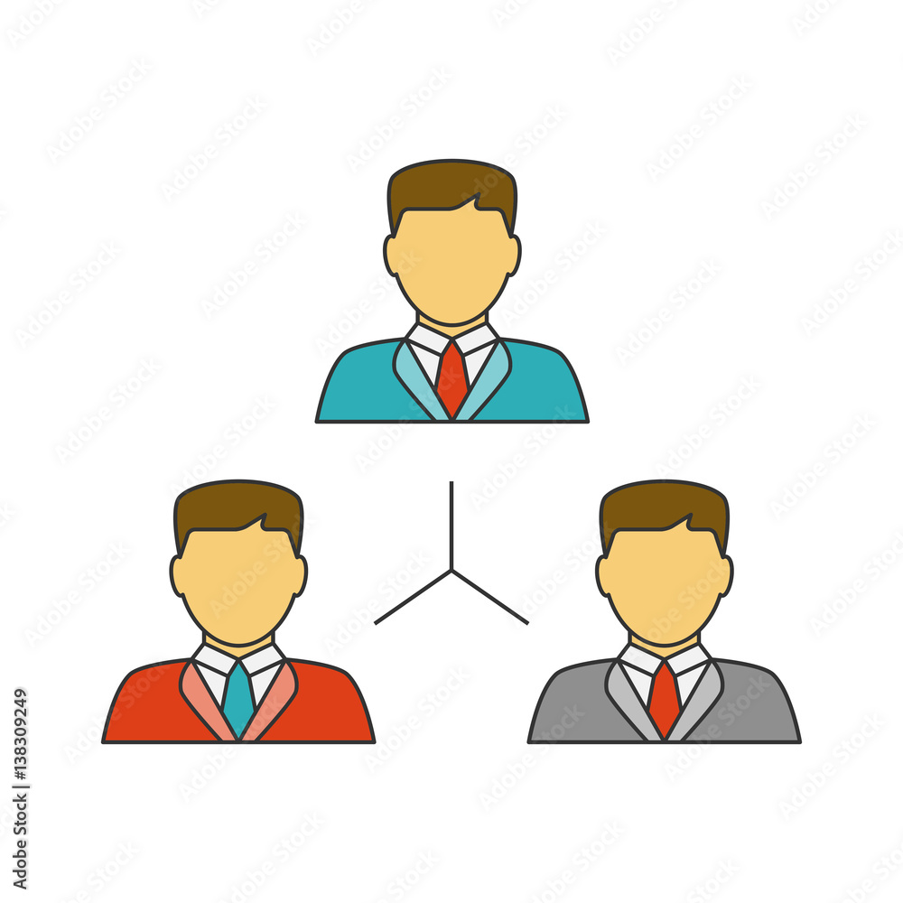 People network flat line icon