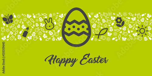 easter greetings card mit icons and happy easter