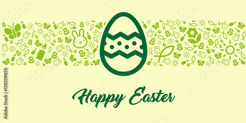 Happy Easter cool design greeting card with icons