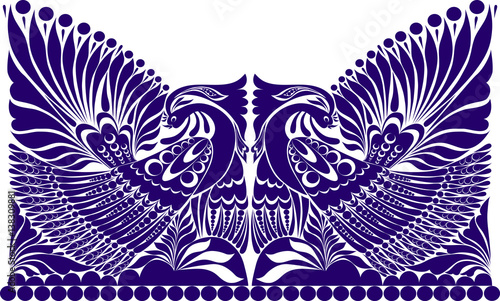 vector russian ornament.   folklore ornament withe bird