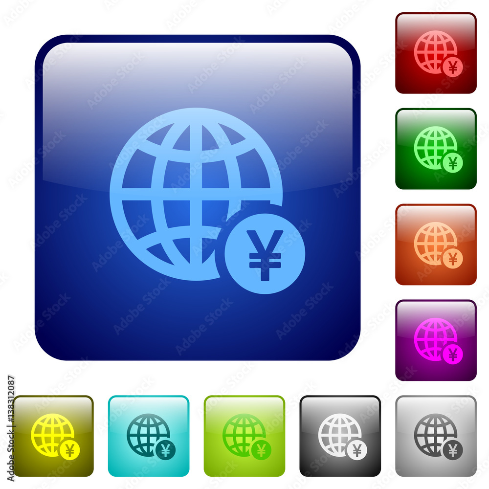 Online Yen payment color square buttons Online Yen payment color square buttons