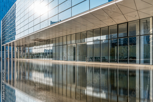 empty space front of modern business architecture in city of China.