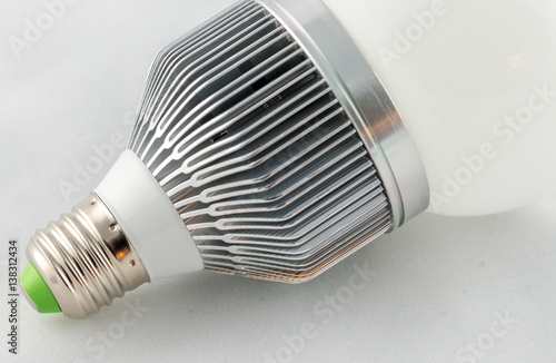 Led bulb isolated on white background photo