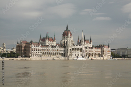 Hungarian parliament building by Danube river. Budapest