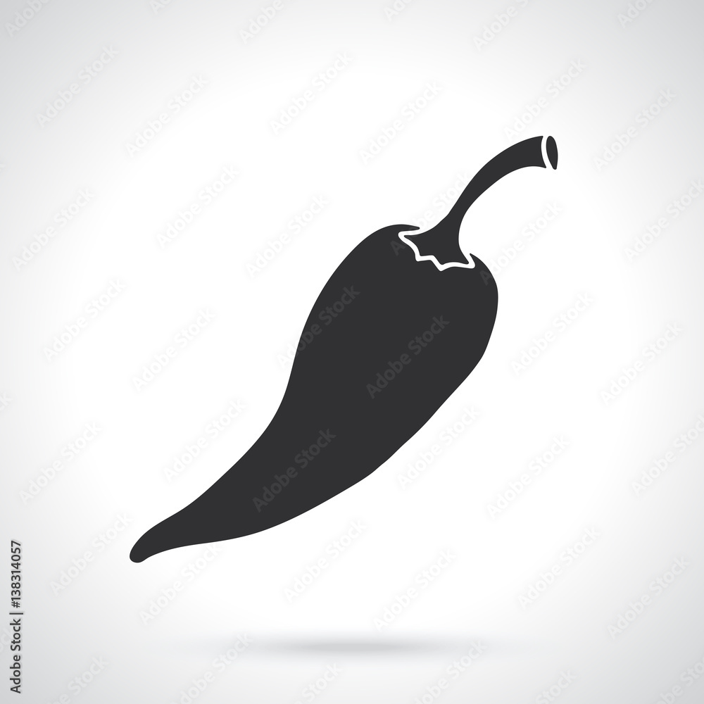 Vector illustration. Silhouette of spicy hot chili pepper. Template or pattern. Decoration for greeting cards, wallpapers, emblems Vector illustration. Silhouette of spicy hot chili pepper. Template or pattern. Decoration for greeting cards, wallpapers, emblems