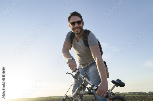 Man riding a bike