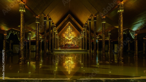 Main Buddha in Sirindhorn Wararam Phu Prao Temple  (Wat Phu Prao) in Ubon Ratchathani province, Thailand