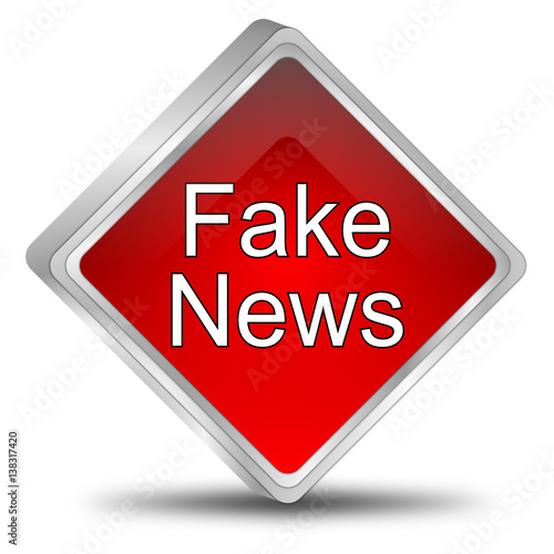 Fake News button - 3D illustration
