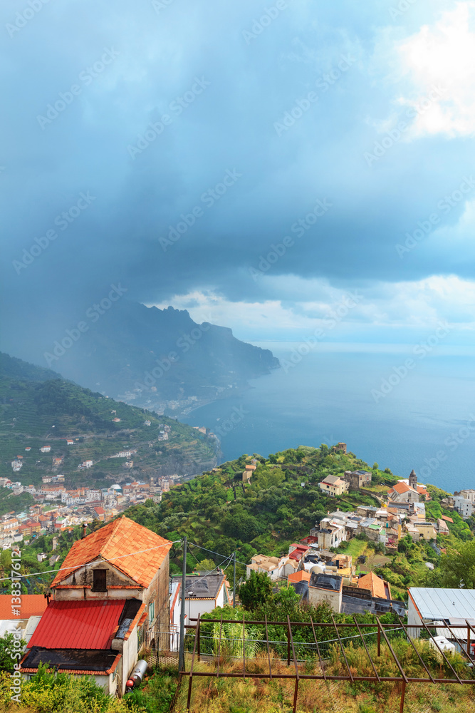 Amalfie coast top view from Ravello, Italy