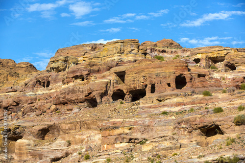 Ancient abandoned rock city of Petra in Jordan tourist attraction 