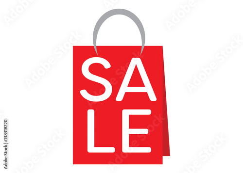 Red Shopping bag with the word SALE