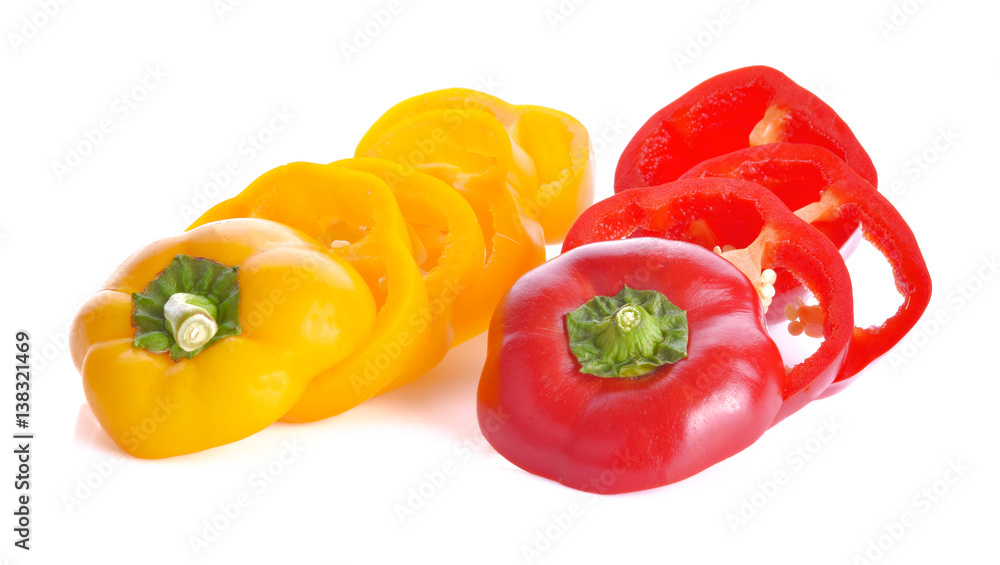 Sweet peppers on a white background Sweet peppers on a white background