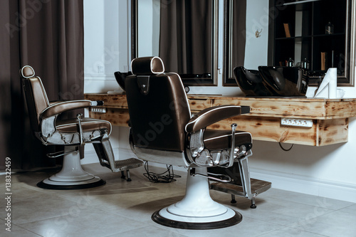 Stylish Vintage Barber Chairs © karmaknight