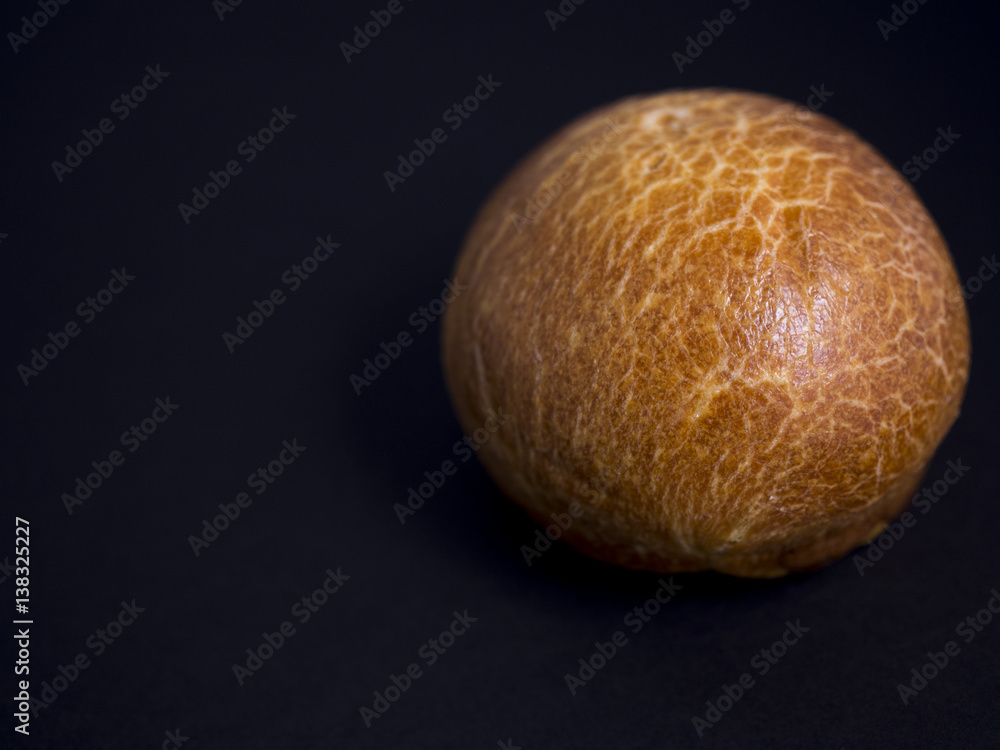 Saucisson brioche isolated on black background Saucisson brioche isolated on black background