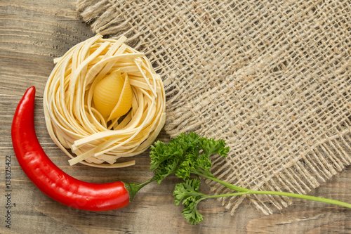 tagliatelle with ingredients
