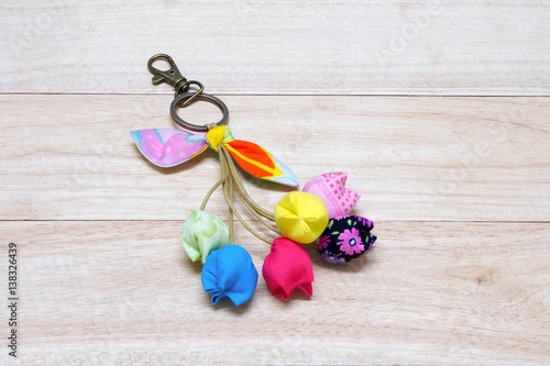 Handmade Keychain Tulip made from cotton.