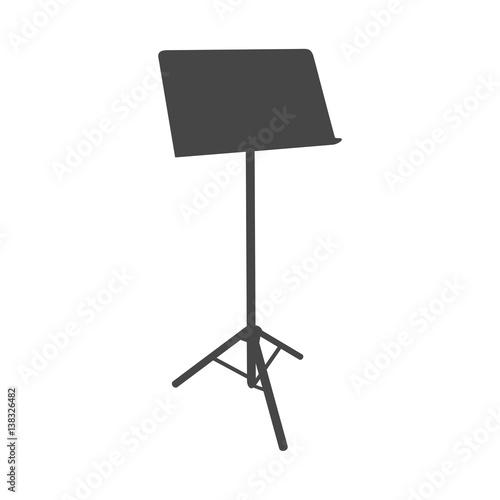 Music Stand Vector Silhouette - Illustration