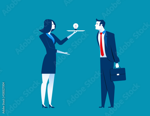 Business woman presents ideas