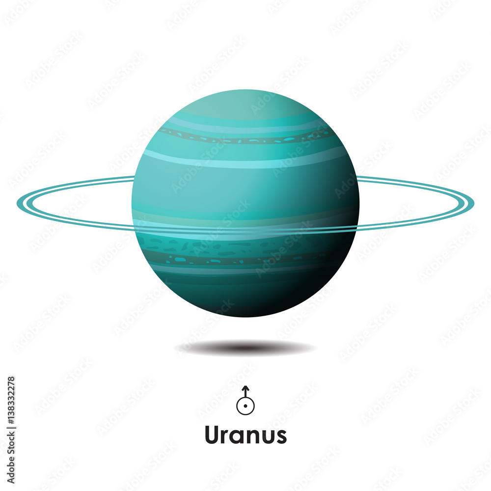 Уран Планета на белом фоне реальное