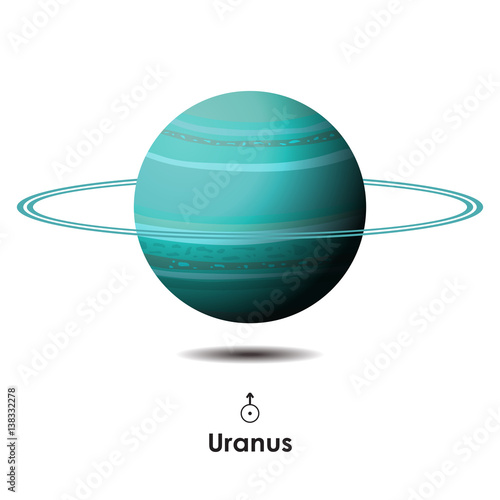 Vector Uranus on white background with symbol