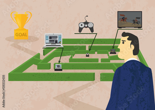The way to your goals and to success through procrastination, social nets, internet, television, games could be very difficult. Sometimes you should overcome the labyrinth of distraction.