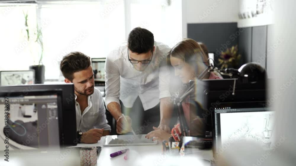 Coworking team brainstorming in modern office.Project Manager Researching Process. 20s 4k. Coworking team brainstorming in modern office.Project Manager Researching Process. 20s 4k.