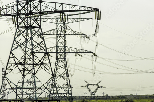 Canvas Print High voltage mast, Romania, Moldavia, Galati