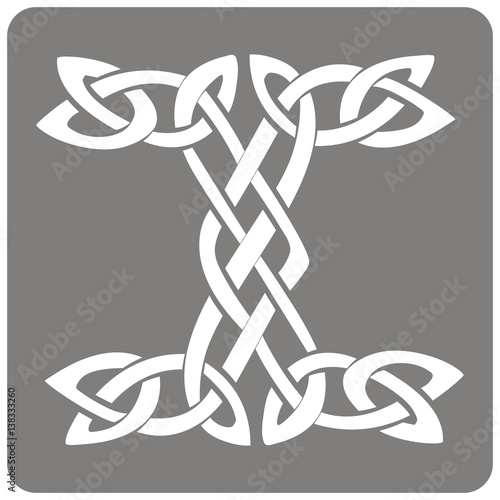 monochrome icon with Celtic art and ethnic ornaments for your design