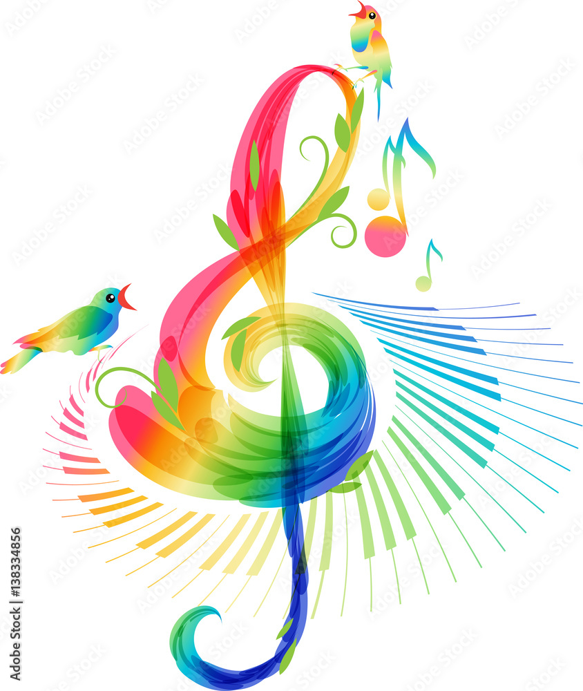 Fototapeta premium Music background on white background