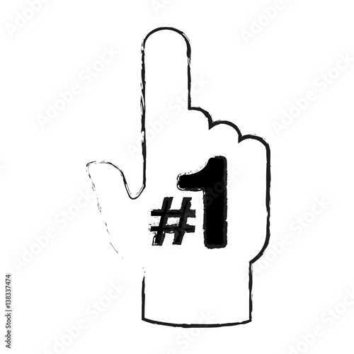 foam finger icon image vector illustration design 